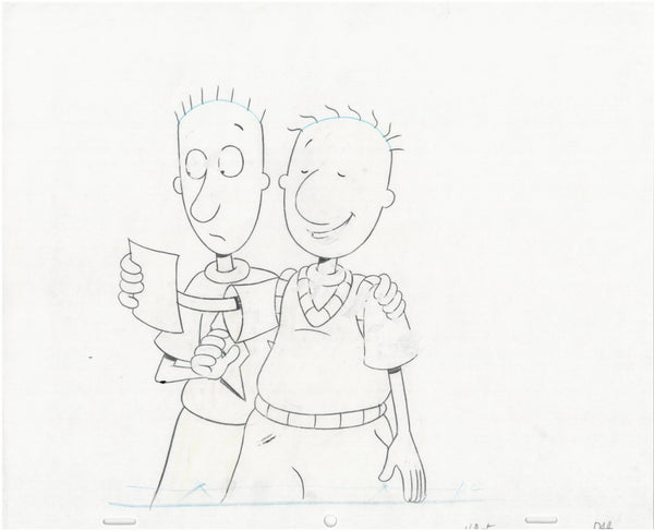Doug Funnie Original 1990's Production Cel Drawing Animation Art Skeeter - The Cricket Gallery