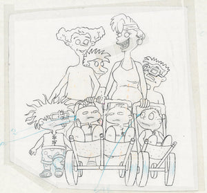 Rugrats Original 1990's Production Cel Drawing Animation Art Babies - The Cricket Gallery