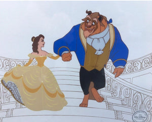 Limited Edition Disney Sericel "On the Staircase" Beauty and the Beast  Walt Disney (1992) - The Cricket Gallery