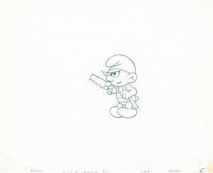 1980's Smurfs Original Cel Production Drawing Hanna-Barbera - The Cricket Gallery