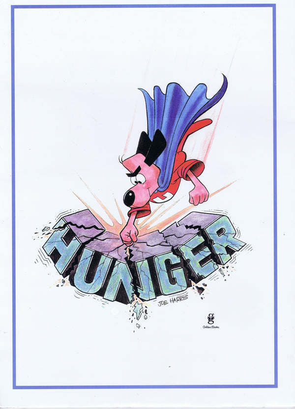 Underdog Limited Edition Promotional Lithograph Signed By Joe Harris Golden Books Hunger 1997 - The Cricket Gallery