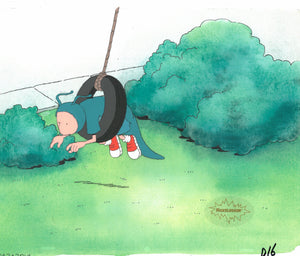 Doug Funnie Original 1990's Production Cel Nickelodeon Animation Art Pilot Tire Swing - The Cricket Gallery