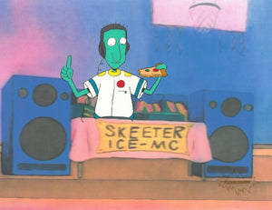 Doug Funnie Original 1990's Production Cel Nickelodeon Animation Art Dj Skeeter Pizza - The Cricket Gallery