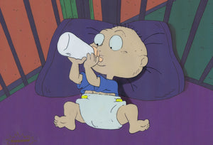 Rugrats Original 1990's Production Cel Animation Art Tommy Bottle - The Cricket Gallery